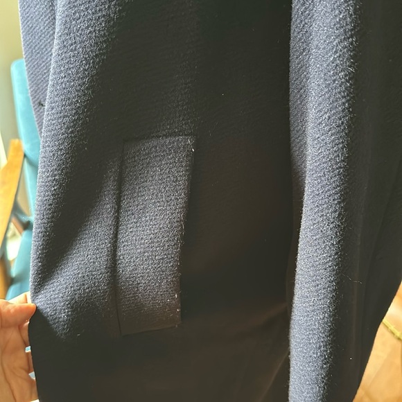Vintage Accento by Marzotto Women’s/Unisex Long Wool Coat Navy Blue Size 10 - Picture 4 of 11